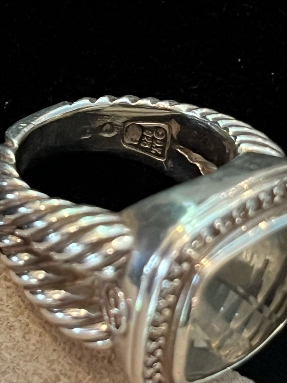 David Yurman Prasiolite & Pave Diamonds 17mm Albion Ring size 7 - Picture 4 of 10